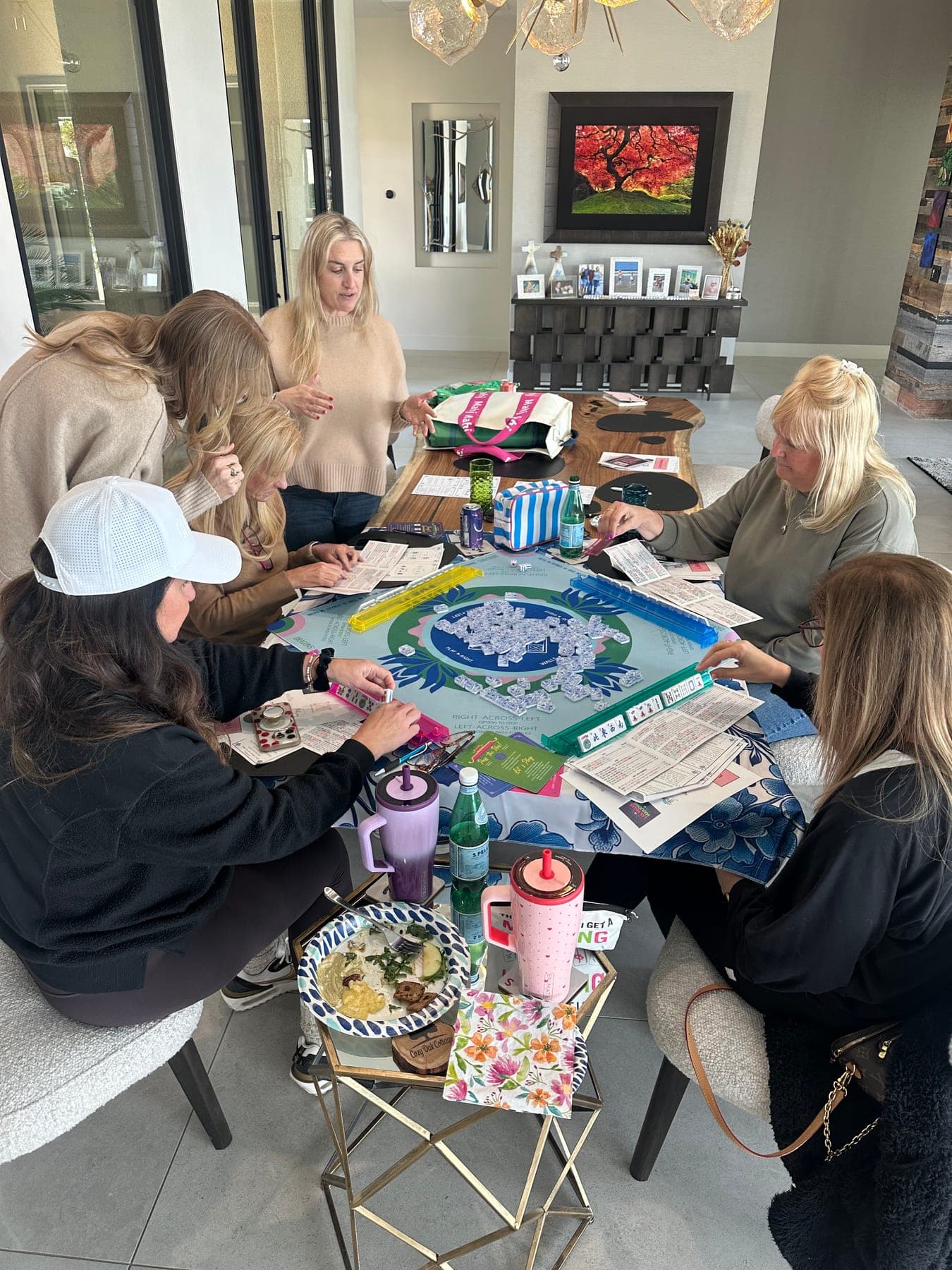 Shauna teaching American Mahjong to a group at a private lesson in Las Vegas